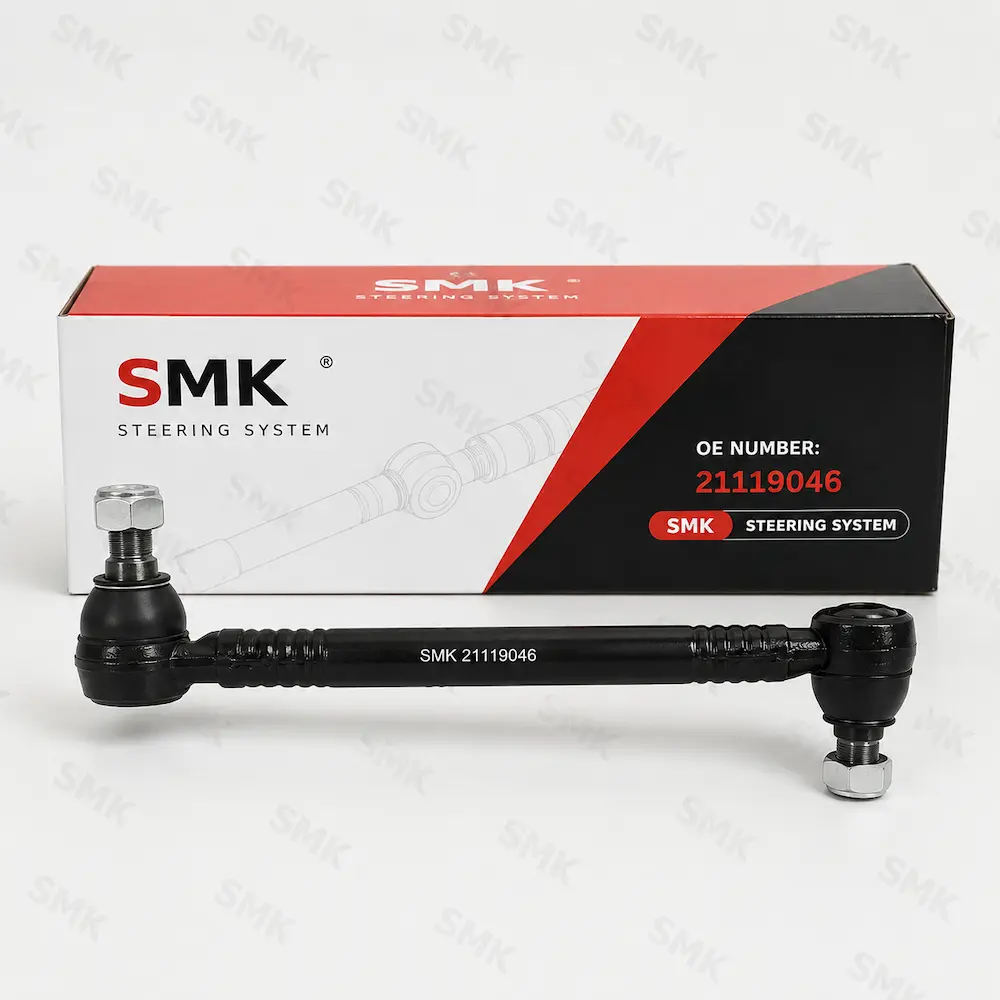 SMK heavy-duty truck drag link assembly with branded packaging