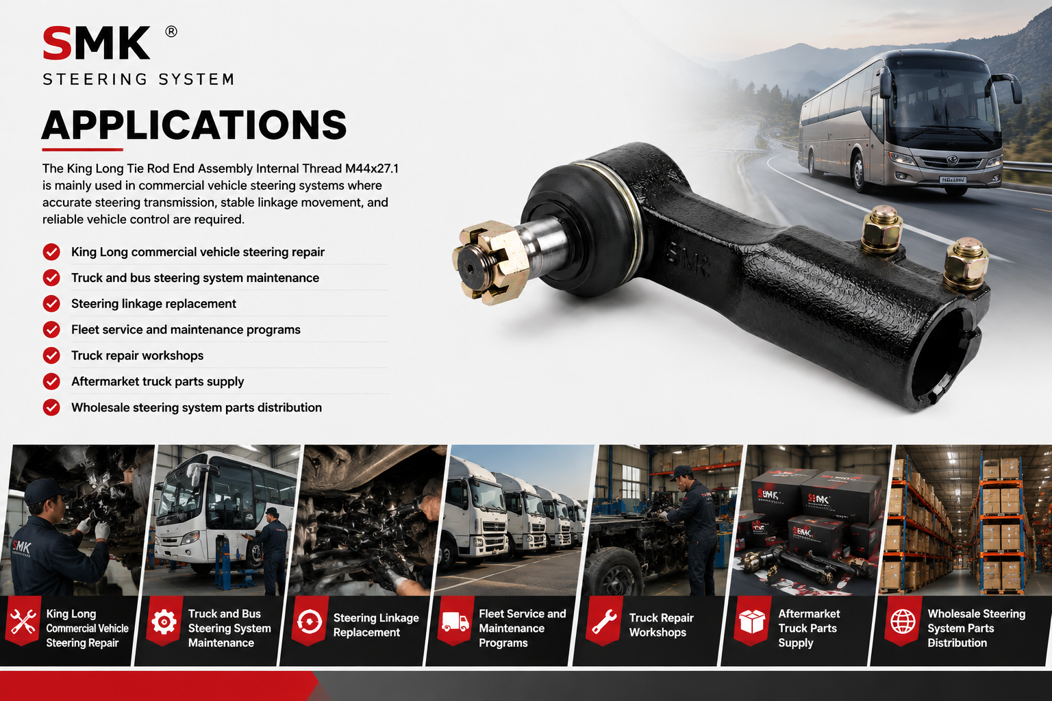 HF6700 Tie Rod End Assembly M20x18 applications for truck steering systems