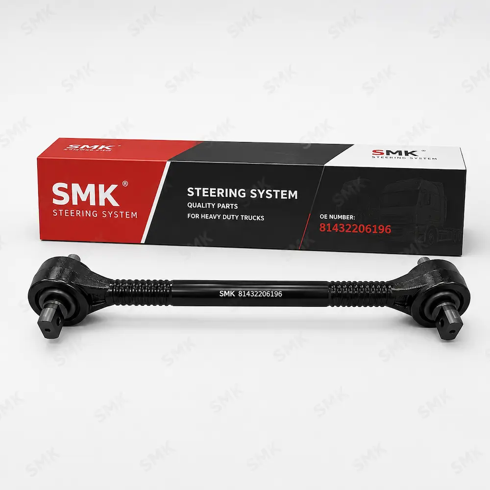 SMK heavy-duty truck drag link assembly with branded packaging