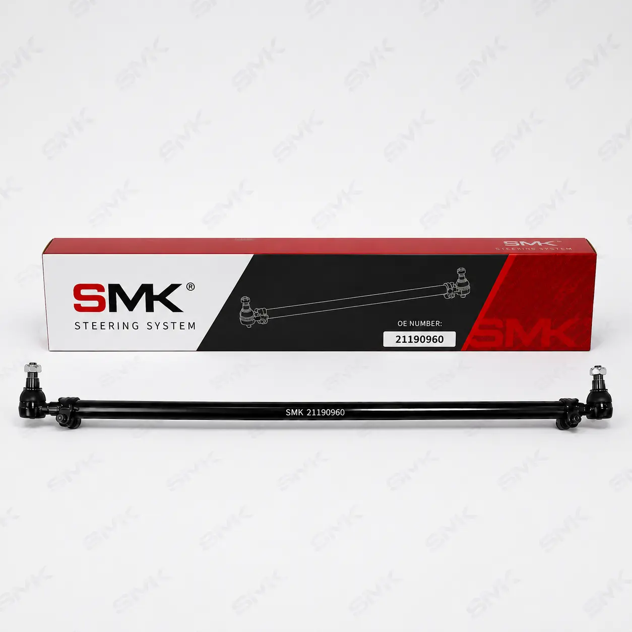 SMK heavy-duty truck drag link assembly with branded packaging
