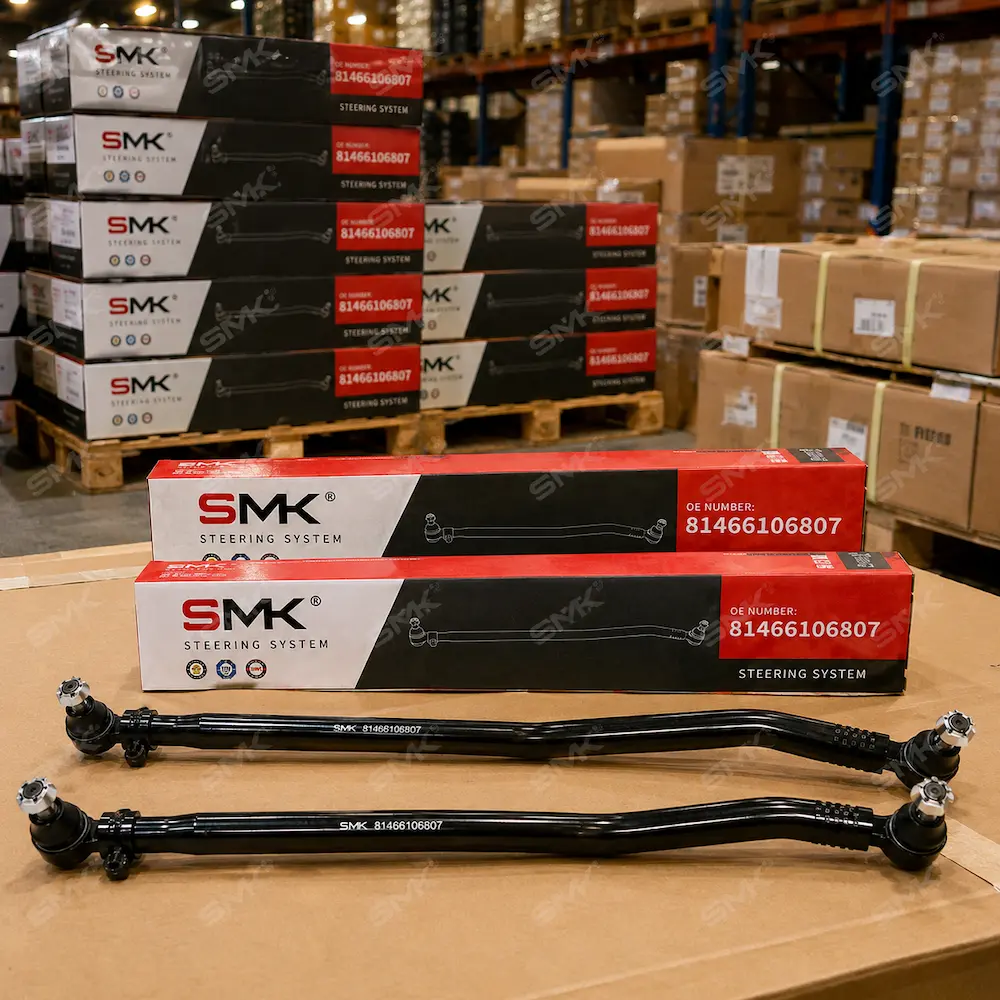 SMK truck drag link assemblies with branded export packaging